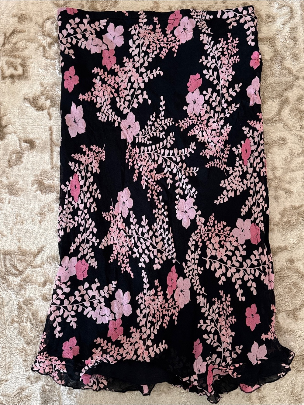 Vintage Floral Midi Skirt